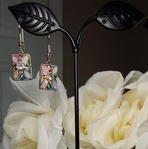 Handmade Colorful Gemstone Earrings Pink Blue